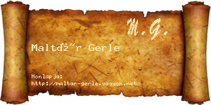 Maltár Gerle névjegykártya